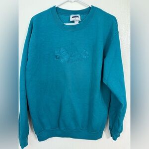 Vintage CSA Crew Neck Sweater Las Vegas Embroidered Flower Size Large